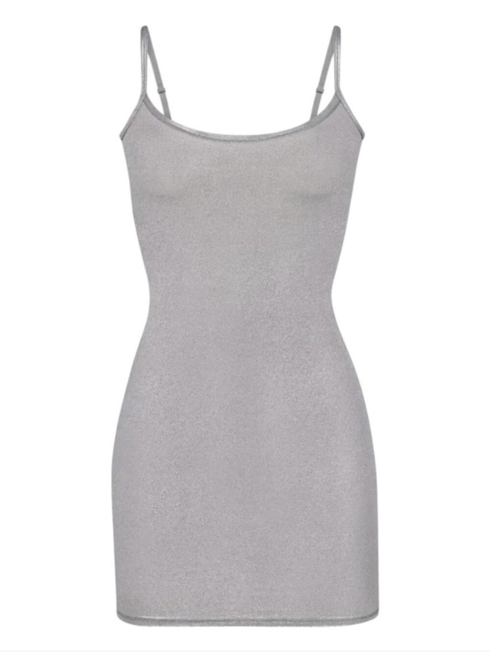 SKIMS Shimmery Silver Metallic Slip Dress